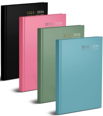 A5 Day A Page Academic Diary 2025-26, Assorted Colours