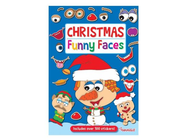 6x Christmas Funny Faces Sticker Book