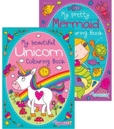 12x Unicorn And Mermaid Colouring Books | P2805