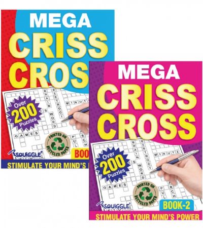 6x Squiggle A5 Criss Cross Puzzle Books