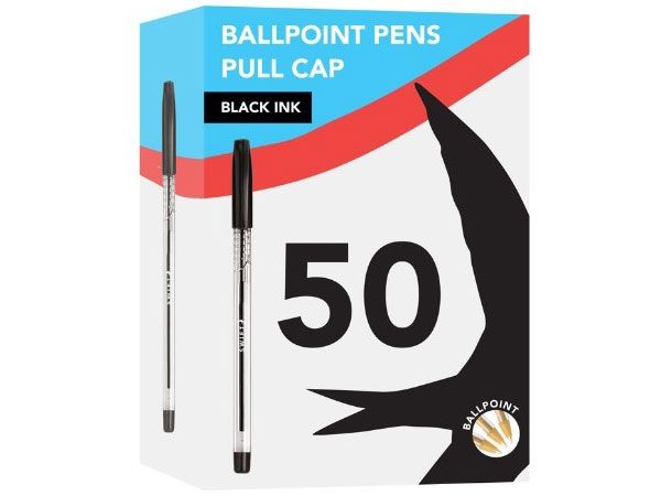 Swift - 50pk Writing Ballpens BLACK | P3078