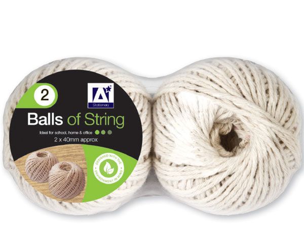A* Stationery 2 Balls Of String - Ideal For Parcels