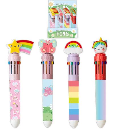 Display Of 30x Girls 10 Colour Pens In Assorted Designs