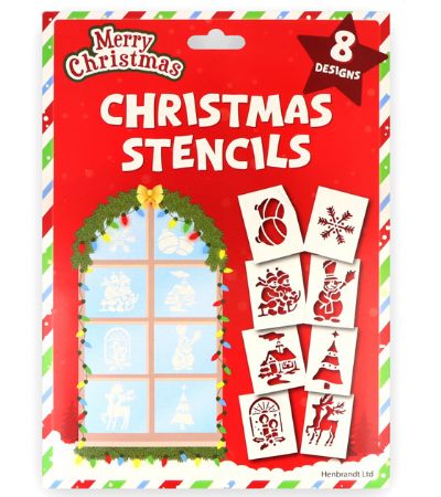 Festive 8 pack Merry Christmas Decorative Stencils