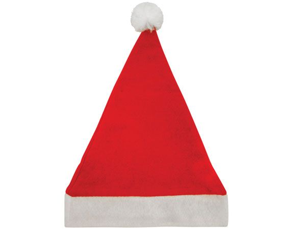 Red Felt Christmas Santa Hat With Bobble