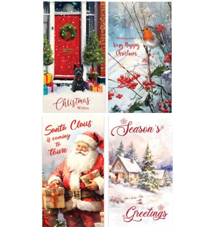 Display Of 72x Festive Wonderland Money Wallet Envelope - Trad Designs