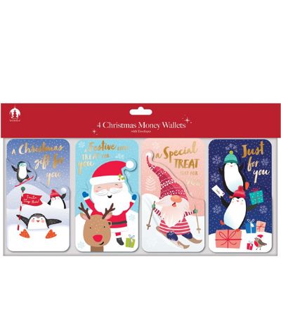 Festive Wonderland 4pk Money Wallets - Cute Designs | X9059A