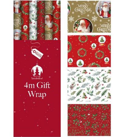 36 Rolls Festive Wonderland 4m Traditional Gift Wrap In Floor Display | X9153A