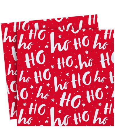20 Pack Christmas Paper Napkins - Ho Ho Ho Design