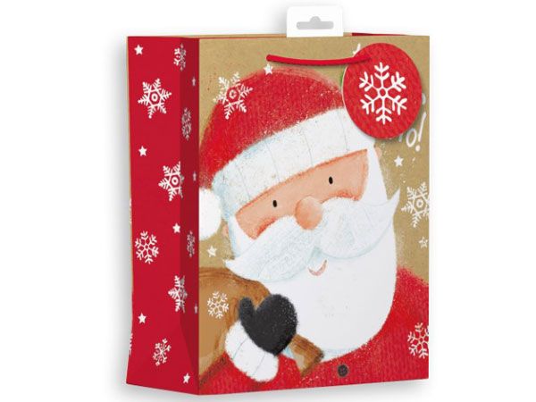6x Giftmaker Medium Christmas Gift Bag - Christmas Santa