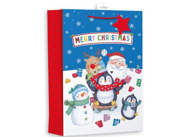 6x Giftmaker Extra Large Christmas Gift Bag - Novelty Festive Characters