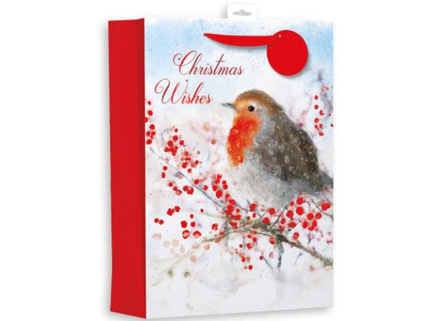 6x Giftmaker Extra Large Christmas Gift Bag - Traditional Robin | XAMGB31X