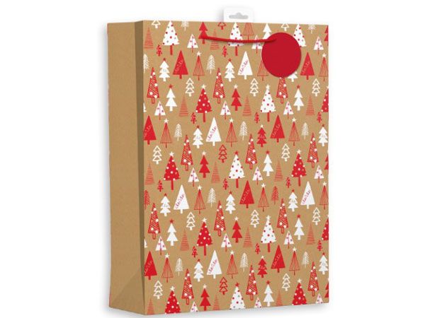 6x Giftmaker Extra Large Christmas Gift Bag - Kraft Trees | XAMGB65X