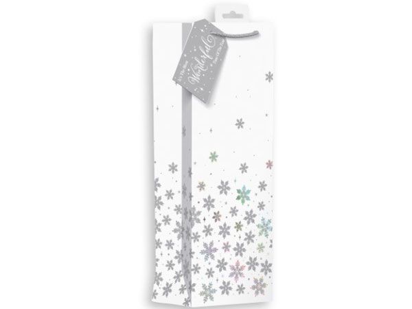 6x Giftmaker Christmas Bottle Bag - Ice Snowflakes | XAMGB67B