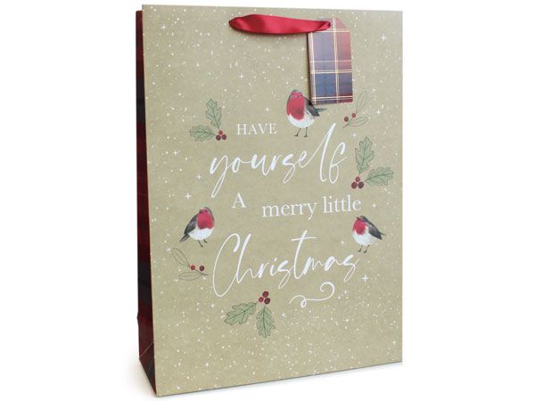 12x Extra Large Christmas Gift Bag - Kraft Text Design | XB0077XL/FSC