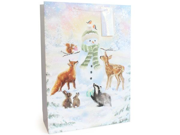 12x Extra Large Christmas Gift Bag - Snowman and Deer Design | XB0081XL