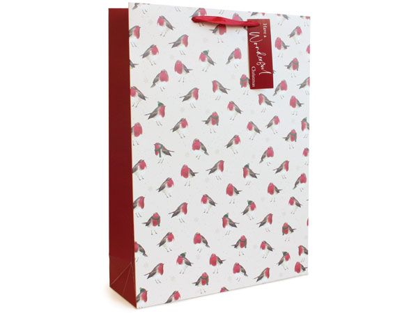 12x Extra Large Christmas Gift Bag - Robin Design | XB0105XL/FSC