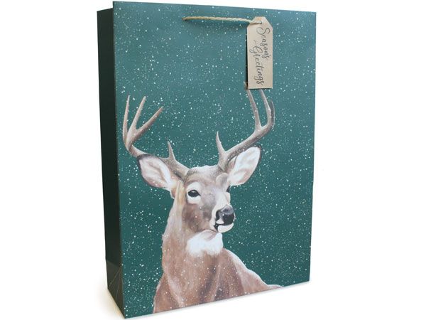 12x Extra Large Christmas Gift Bag - Trad Deer Design | XB0106XL/FSC