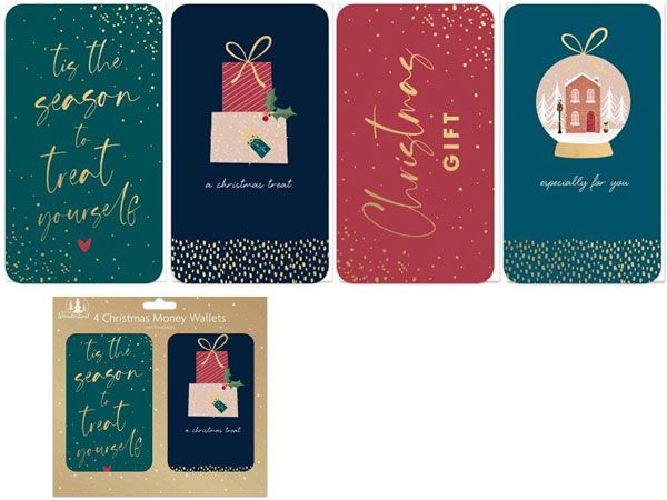 Festive Wonderland 4pk Money Wallets - Glam Designs | XC0031