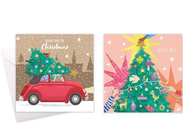 10 Pack Square Christmas Cards | Wholesale Bulk Buy