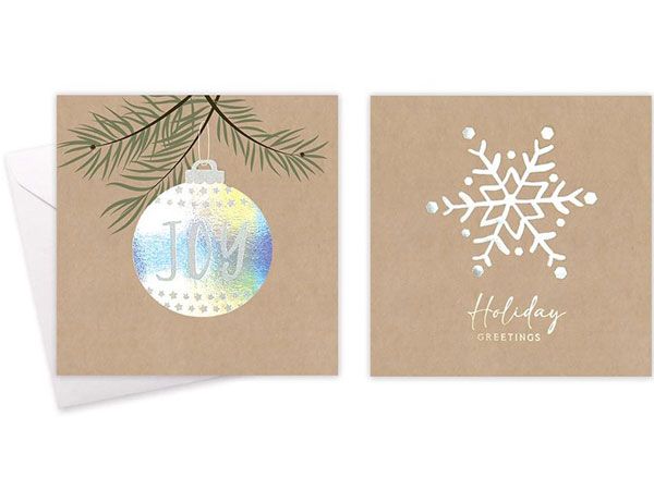 Wholesale Kraft Effect Text Christmas Cards | Bulk