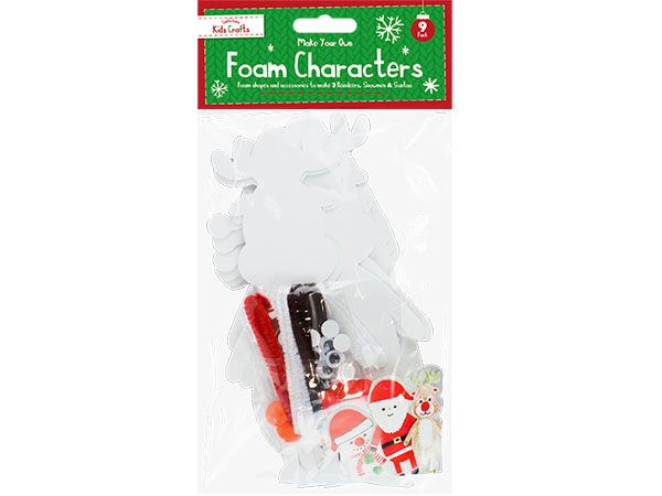 Santa Loves Kids Crafts - 9pce Make Your Own Christmas Foam Characters