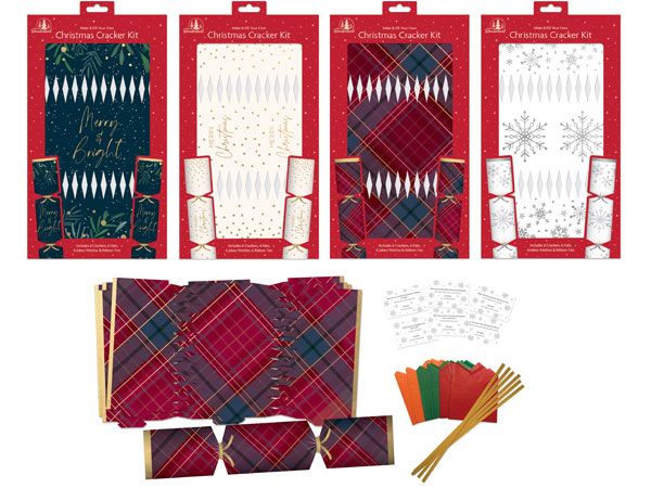 12x Make And Fill Your own Christmas Cracker Kit In Assorted  Designs | XP0211