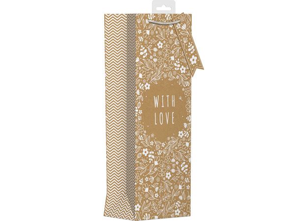 6x Giftmaker Floral Kraft Bottle Bags | YALGB07B