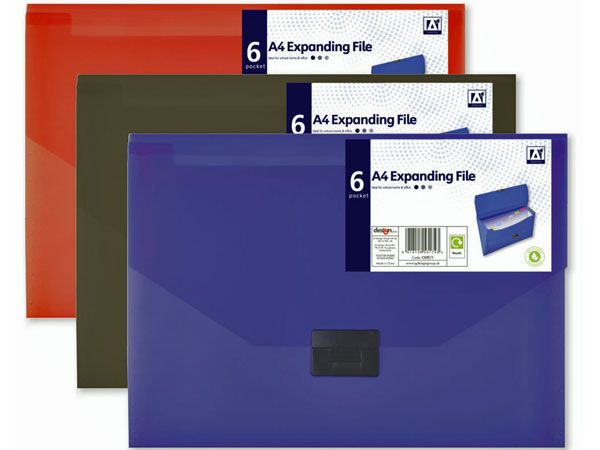 A* Stationery 6 Pocket Expanding A4 File