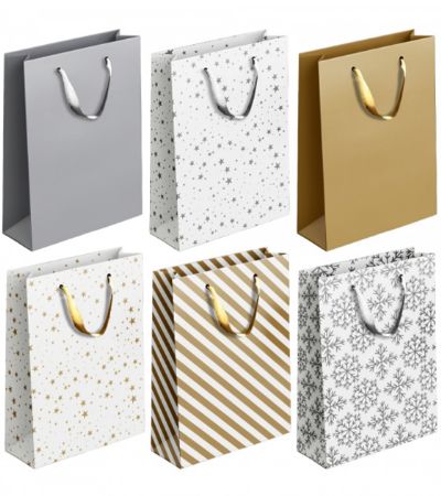 12x X - Large Gift Bag - Assorted Gold & Silver Pattern Designs | P1912