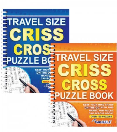 6x Squiggle Travel Size Criss Cross Puzzle Books