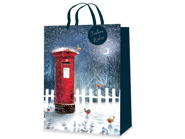 12x Extra Large Christmas Gift Bag - Postbox Design | XB0079XL