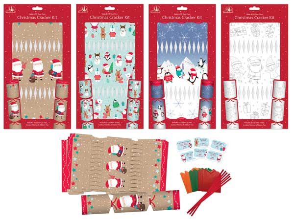 12x Make And Fill Your own Christmas Cracker Kit In Assorted  Designs | XP0210